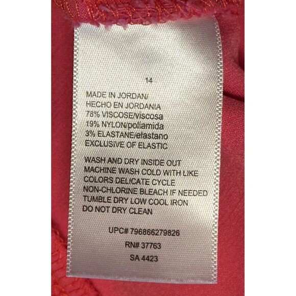 Women's Rafaella Comfort Pink Mid-Rise Capri Pants Viscose Nylon Blend Size 14 - Picture 5 of 15